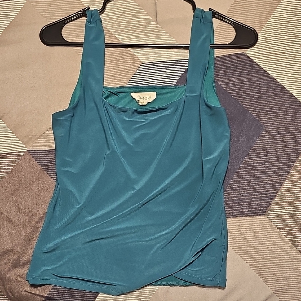 Meraki Blue Asymmetrical Tank Top